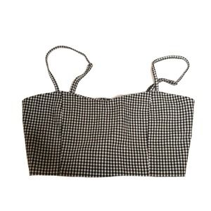 🛍️ 5 for $25 🛍️ John Galt Checkered Print Crop Top